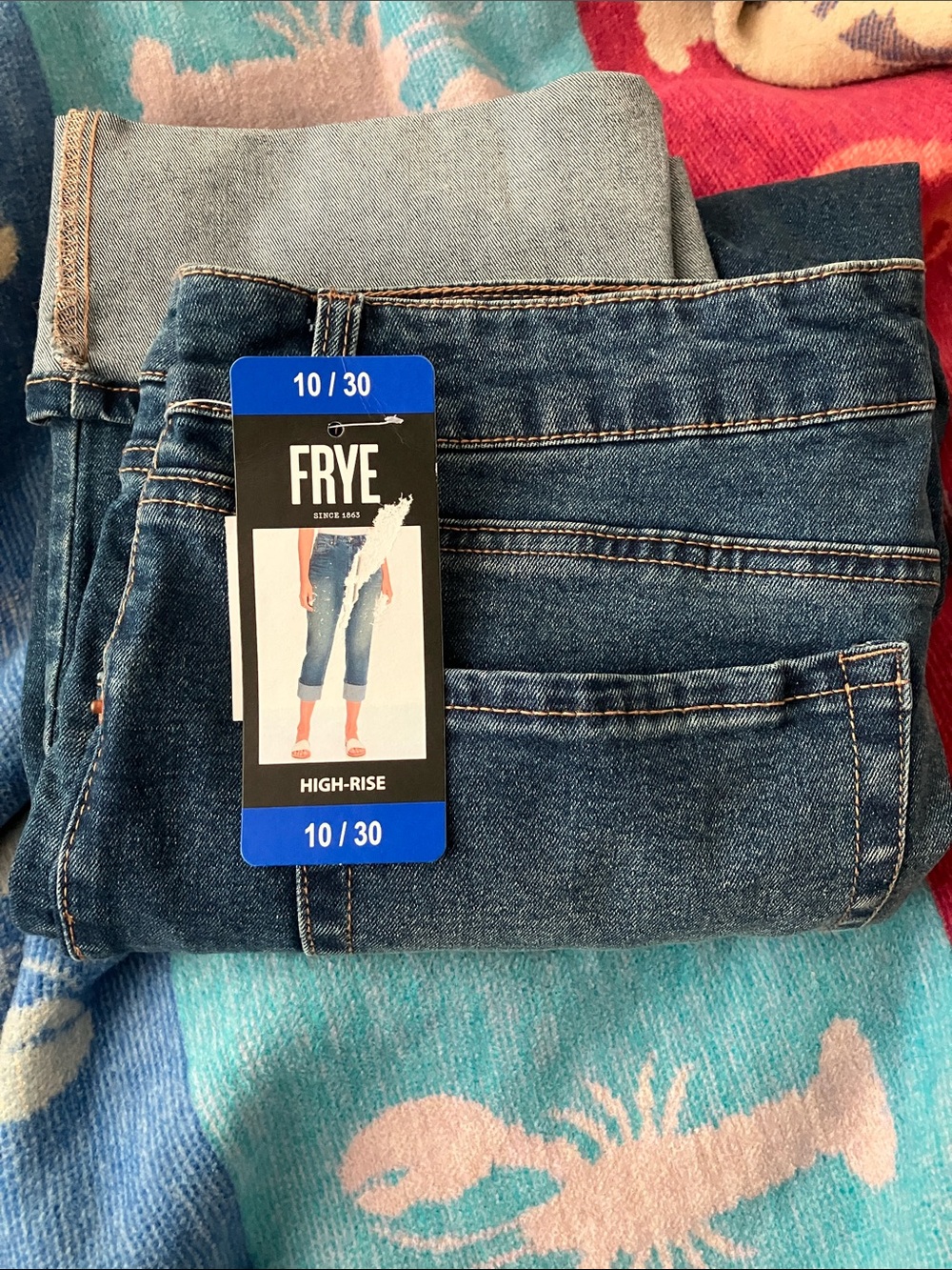 Frye high rise cuffed denim pants NWT